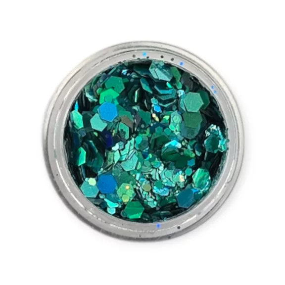 KiviArt Mermaid Mixed Chunky Csillám CM17 - Sellő Kék Glitter Sminkhez
