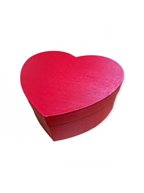 Szív alakú Papír ajándék doboz - piros, nagy 23x20cm