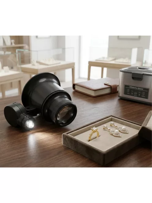 20x LED-es zseb ékszerész nagyító ékszerek, érmék és bélyegek vizsgálatához