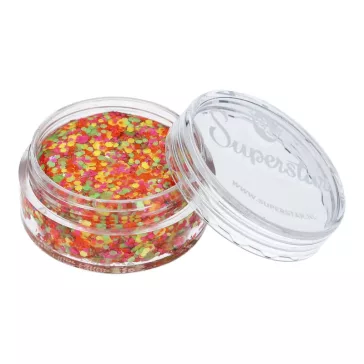 Neon fantázia hatású Superstar chunky glitter krém élénk sárga rózsaszín narancs és zöld csillogással