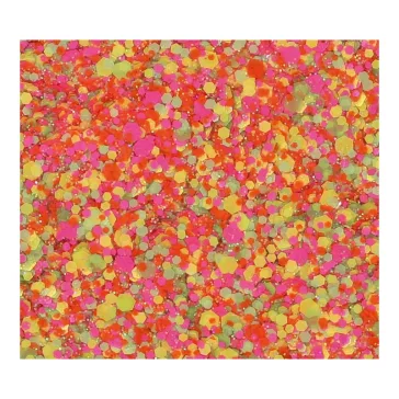 Neon fantázia hatású Superstar chunky glitter krém élénk sárga rózsaszín narancs és zöld csillogással