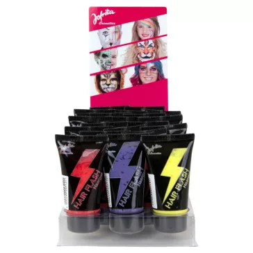 Jofrika Flash márkájú, színes hajzselé 30 ml-es tubusban, élénk 4 színben.