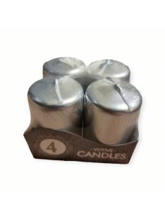 Adventi gyertya metál ezüst 4db/cs 40x60 mm