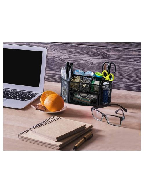 Íróasztali Rendszerező, Fém  (8 Rekesz + Fiók)