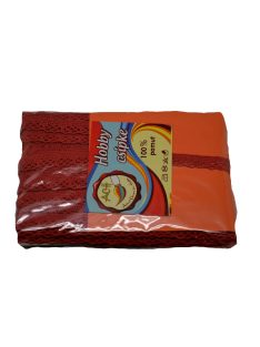 Csipke 100% pamut 1 cm-es piros