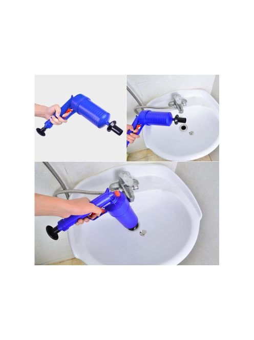 Lefolyótisztító pisztoly 4 darab cserélhető gumi fejjel