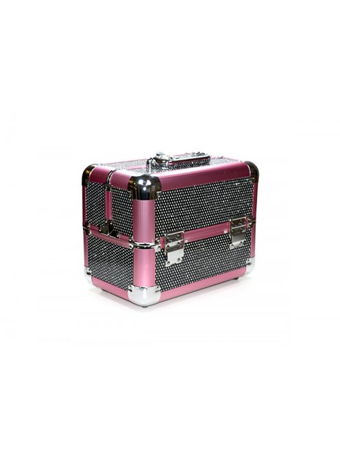 Fém arc és testfestő bőrönd - Rózsaszín-fekete