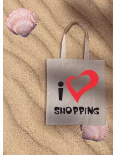 Vászon bevásárló szatyor, I Love Shopping
