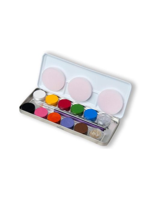 Eulenspiegel arcfesték -  10 alap szín + 2 csillámpor paletta "10 colors 2 glitter "