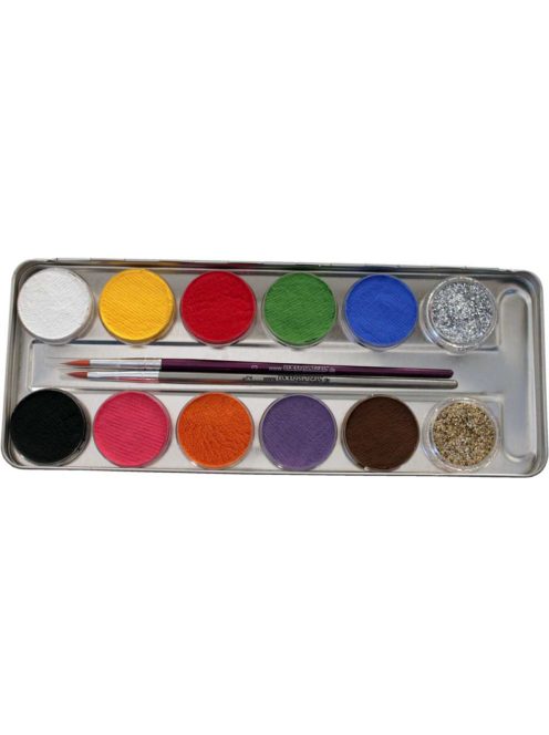 Eulenspiegel arcfesték -  10 alap szín + 2 csillámpor paletta "10 colors 2 glitter "