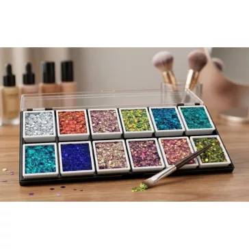 Glitter Cream 12 színű professzionális csillámkrém paletta készlet