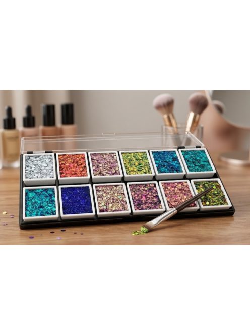 Glitter Cream 12 színű professzionális csillámkrém paletta készlet