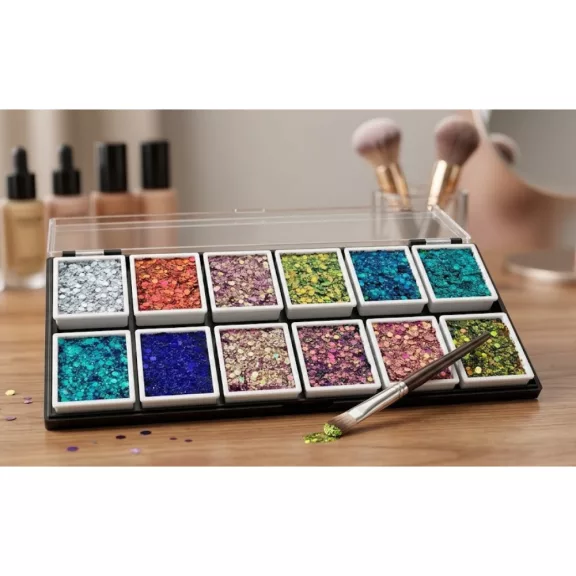 Glitter Cream 12 színű professzionális csillámkrém paletta készlet