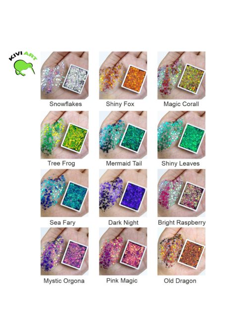 Glitter Cream 12 színű professzionális csillámkrém paletta készlet