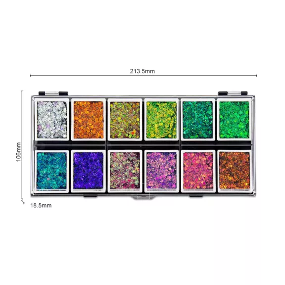 Glitter Cream 12 színű professzionális csillámkrém paletta készlet