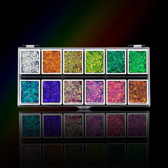 Glitter Cream 12 színű professzionális csillámkrém paletta készlet