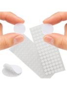Öntapadós fehér tépőzár pöttyök 18mm, 500 darabos szett kreatív rögzítéshez.