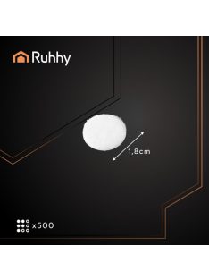 Öntapadós fehér tépőzár pöttyök 18mm, 500 darabos szett kreatív rögzítéshez.