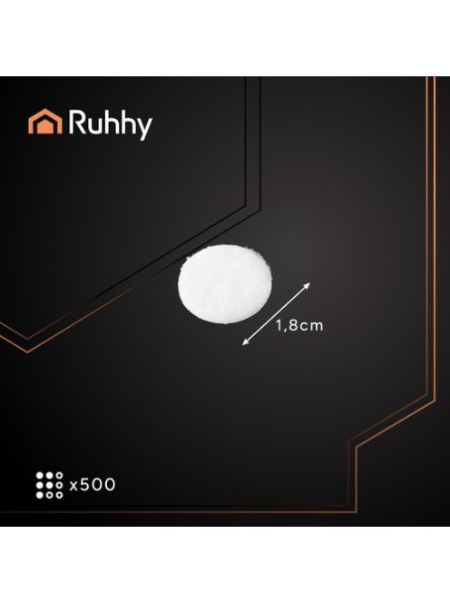 Öntapadós fehér tépőzár pöttyök 18mm, 500 darabos szett kreatív rögzítéshez.