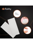 Öntapadós fehér tépőzár pöttyök 18mm, 500 darabos szett kreatív rögzítéshez.