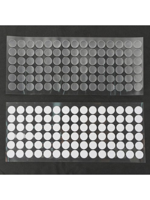 Öntapadós fehér tépőzár pöttyök 18mm, 500 darabos szett kreatív rögzítéshez.