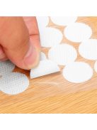 Öntapadós fehér tépőzár pöttyök 18mm, 500 darabos szett kreatív rögzítéshez.