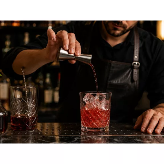 Ezüst rozsdamentes acél bár jigger mérőpohár 25/50 ml-es kétoldalas kialakítással