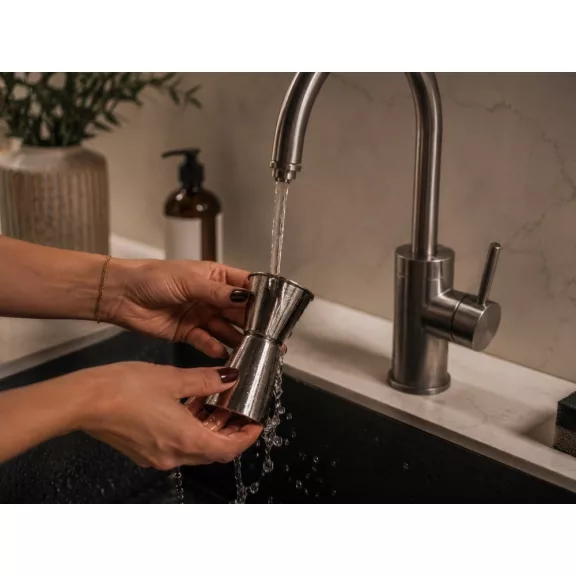 Ezüst rozsdamentes acél bár jigger mérőpohár 25/50 ml-es kétoldalas kialakítással