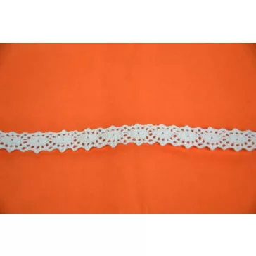 Csipke 100% pamut 1,2 cm-es fehér