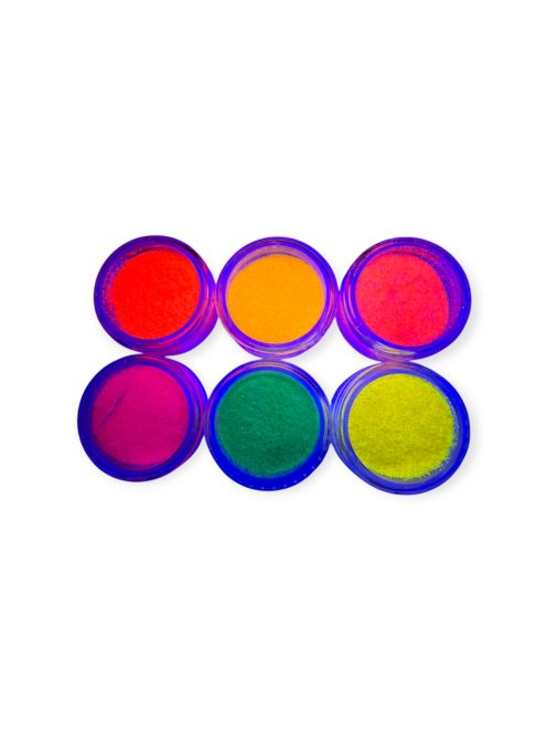 KiviArt UV/Neon Kozmetikai Csillámpor készlet - 6 db/cs