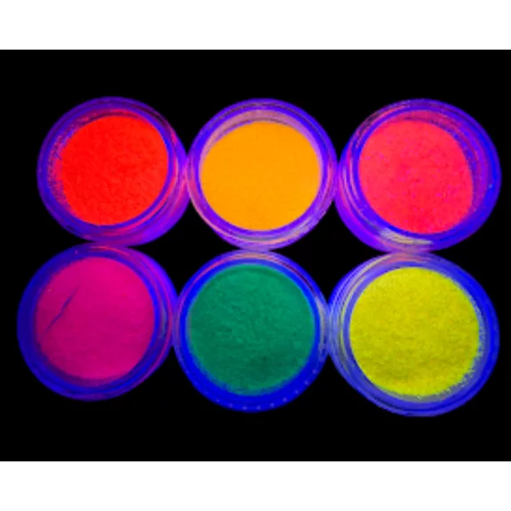 KiviArt UV/Neon Kozmetikai Csillámpor készlet - 6 db/cs