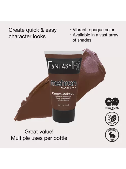 Mehron Fantasy FX Wolfman Dark Brown (30ml) – Sötétbarna krémfesték, farkasember smink alap