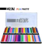 Fusion Body Art Pride Paletta 12 mini split cake-kel, különböző pride zászlók színeivel