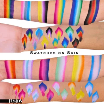 Fusion Body Art Pride Paletta 12 mini split cake-kel, különböző pride zászlók színeivel