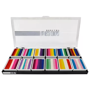 Fusion Body Art Pride Paletta 12 mini split cake-kel, különböző pride zászlók színeivel