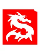 KiviArt 4x4cm Csillámtetoválás sablon 08 Sárkány 