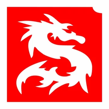 4×4 cm-es KiviArt sárkány csillámtetoválás sablon öntapadós kivitelben