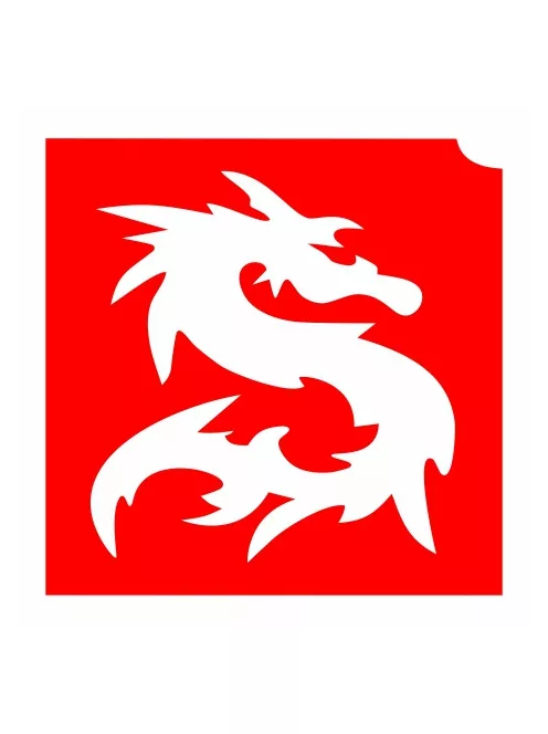 KiviArt 4x4cm Csillámtetoválás sablon 08 Sárkány 