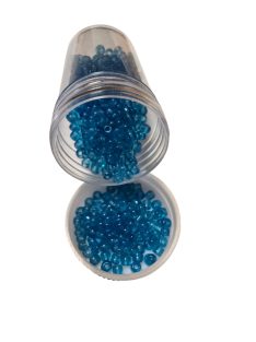 Kásagyöngy - átlátszó 20g Kék 2 mm