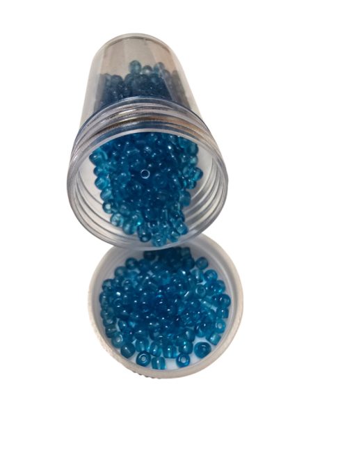 Kásagyöngy - átlátszó 20g Kék 2 mm