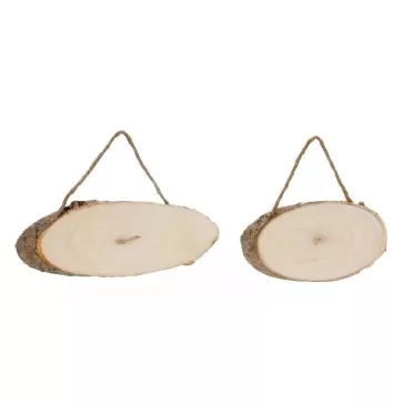 OVÁL FA SZELET AKASZTÓVAL 15-20cm 2db/cs