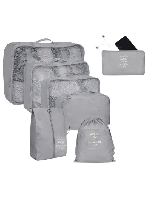 7 darabos bőröndszervező készlet ruhák és poggyász rendszerezéséhez utazáshoz