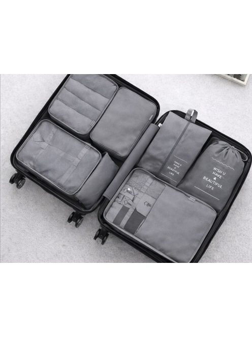 7 darabos bőröndszervező készlet ruhák és poggyász rendszerezéséhez utazáshoz
