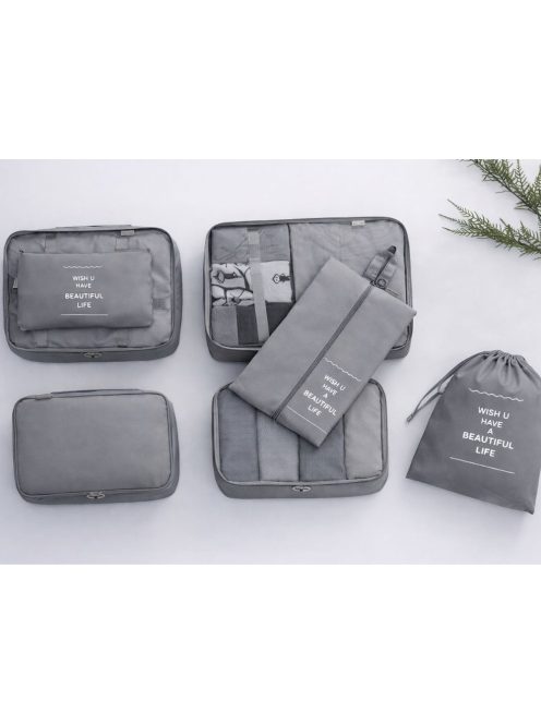 7 darabos bőröndszervező készlet ruhák és poggyász rendszerezéséhez utazáshoz