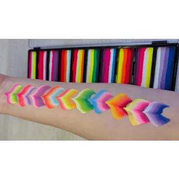 PXP Professional Colours arcfesték paletta Princess Lines Lyudmyla Kotovával, 10 színű splitcake és rainbow cake arcfesték készlet.