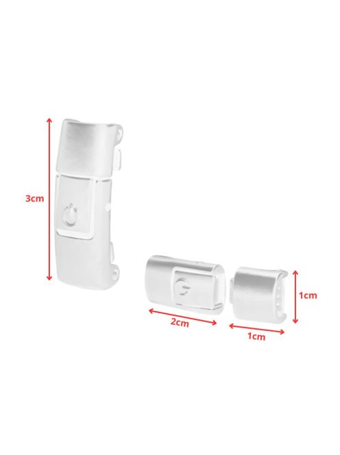 Kötés nélküli, rugalmas, gumis cipőfűző egy pár fém rögzítő kapoccsal fehér színben.