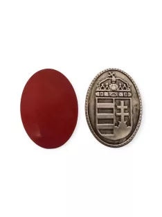 Öntapadós Fém Címke Magyar Címerrel, 3.5x2.5 cm-es méretben