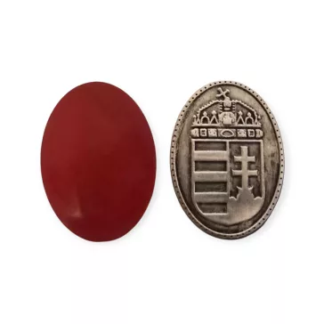 Öntapadós Fém Címke Magyar Címerrel, 3.5x2.5 cm-es méretben