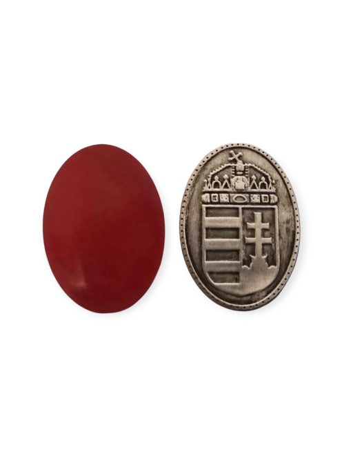 Öntapadós Fém Címke Magyar Címerrel, 3.5x2.5 cm-es méretben