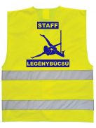 Láthatósági biztonsági mellény STAFF felirattal vagány mintával legénybúcsúhoz.